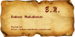 Babos Makabeus névjegykártya